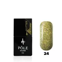 Гель-лак POLE - Glitter №24 - лаймовый сок (8 мл.)