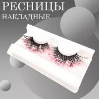 Ресницы накладные с блестками Нежно розовые